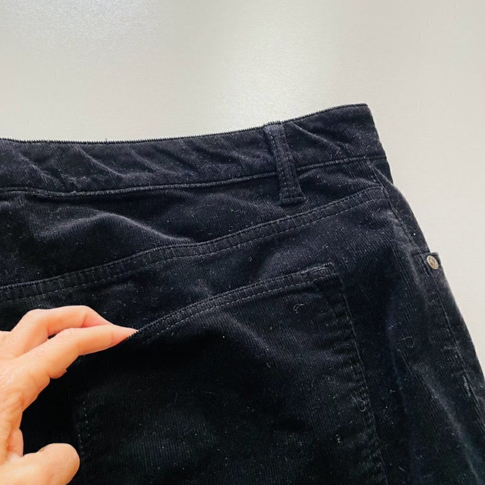 Talbots Pant Trouser High Waist Straight Leg Corduroy Black Classic Holiday Plus - Picture 5 of 9